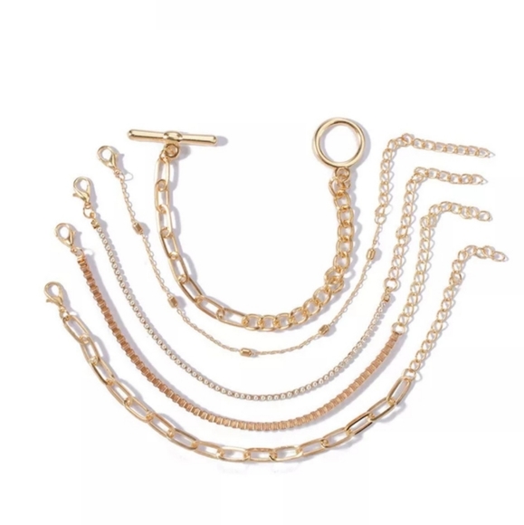 5 Pcs/Set Classic Women Round Geometry Bead Chain - Picture 2 of 6